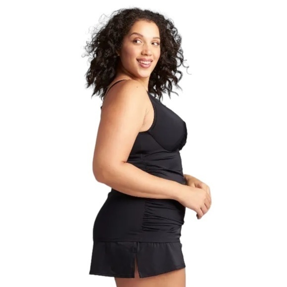 Lane Bryant Relaxed Underwire Swim Tankini Top Black- 44DDD - Picture 3 of 5